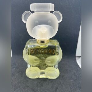 Moschino Frosted Teddy Bear Bottle with Gold Accents